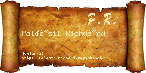 Palásti Richárd névjegykártya